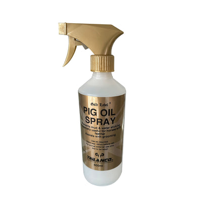Gold Label Pig Oil Spray equine coat conditioner bottle